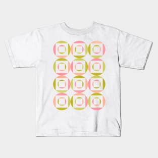 Geometric Shapes Pink Green Kids T-Shirt